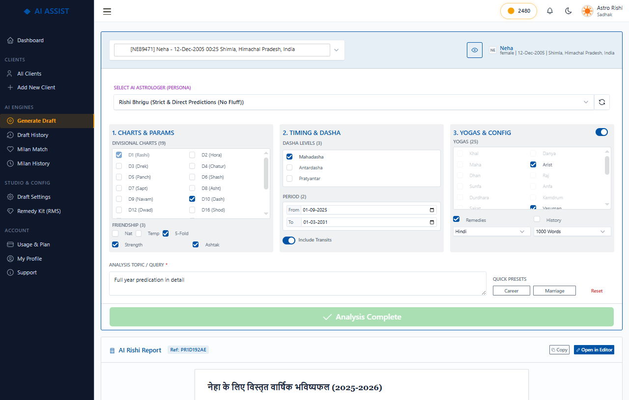 JyotishToday Dashboard